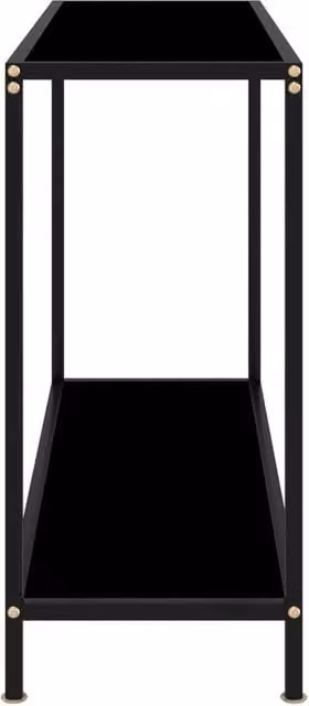 Berkfield Home Stylish Black Console Table with Tempered Glass, W/D/H: 100 x 35 x 75 cm