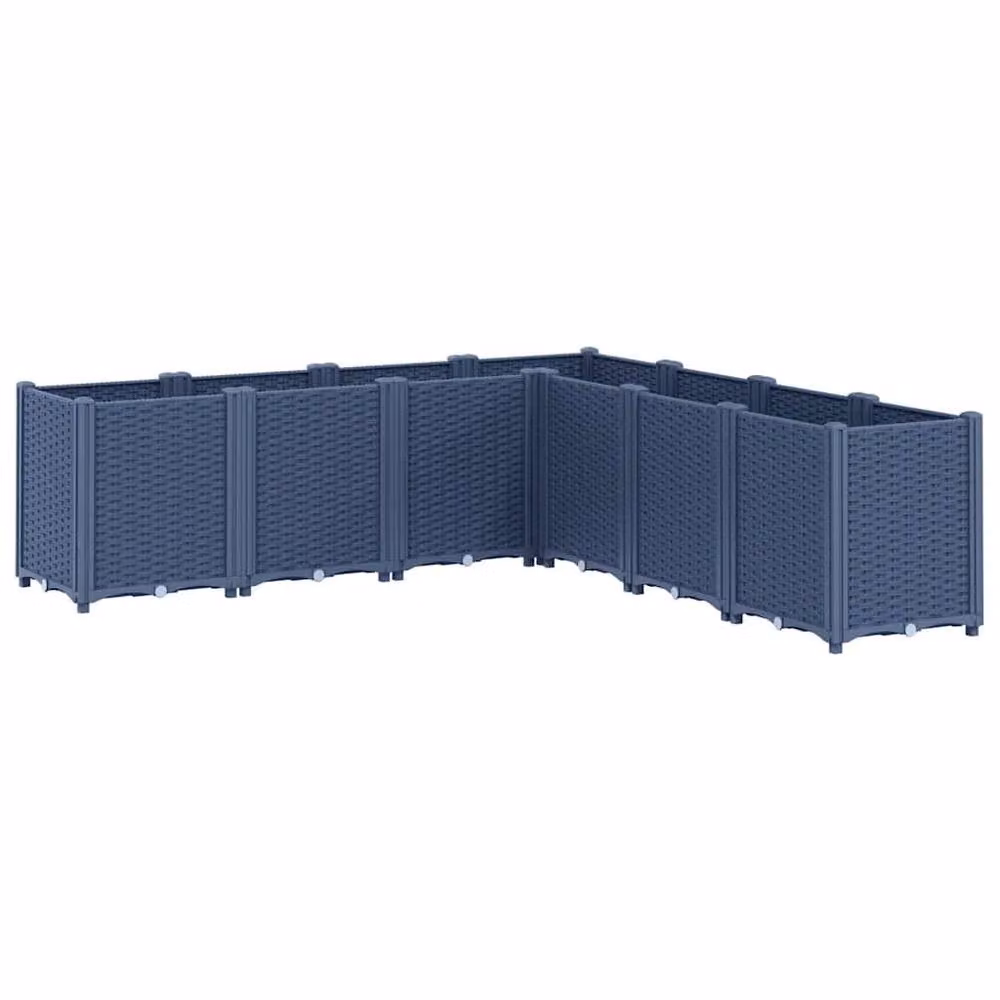 Berkfield Home Beautiful Garden Planter Tub in Blue and Grey, W: 160 cm, D: 160 cm, H: 53 cm – 3