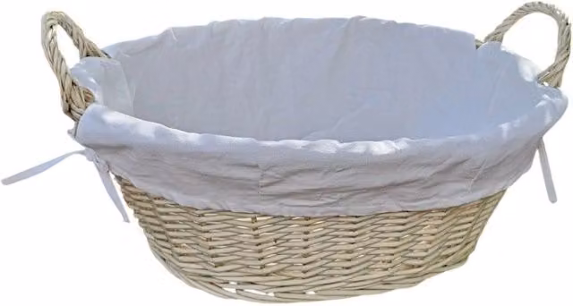 Red Hamper Mellow Buff Willow Laundry Basket with Cotton Lining in Brown
