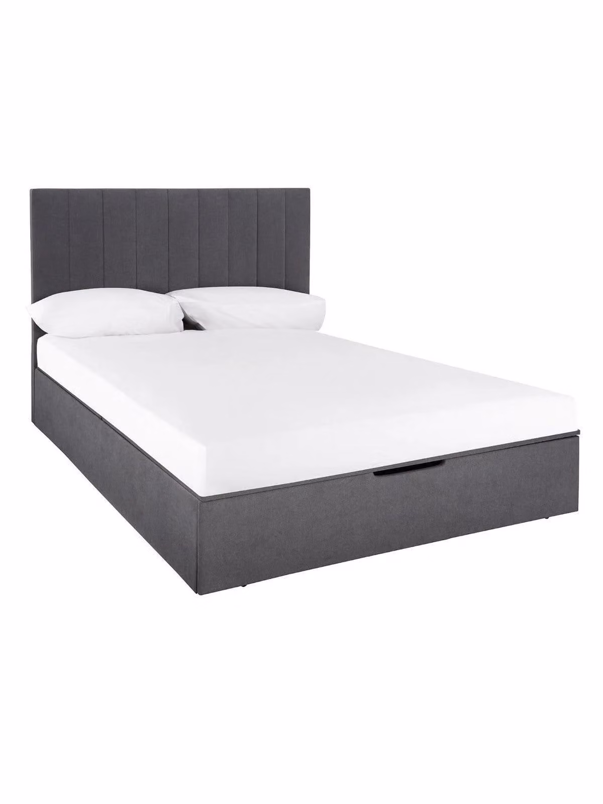 The Very Collection Nova Upholstered Fabric Ottoman Storage King Bed Frame in Grey, H 116.0 cm x W 180 cm x D 200 cm