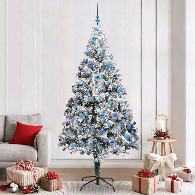 Berkfield Home Artificial Christmas Tree with 300 LEDs and Stand, Green, Height: 240 cm – 1