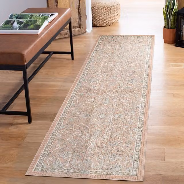 Desire Rugs Maia Traditional Floral Oriental Area Rug, Coral/Red/Multicolour, W: 220 cm