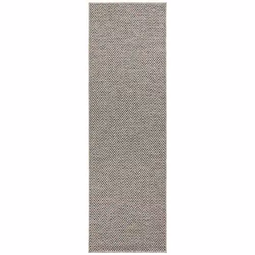 BT Carpet Nature Runner Indoor and Outdoor Non-Slip Flat Weave Grey Anthracite, W: 80 cm, L: 250 cm