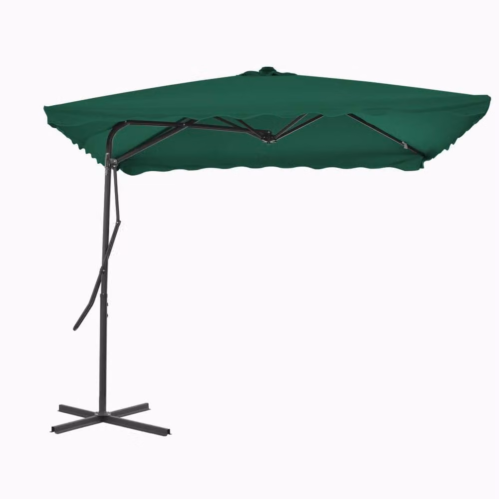 Berkfield Home Outdoor Parasol with Steel Pole, Green, W/D: 250 x 250 cm – 2