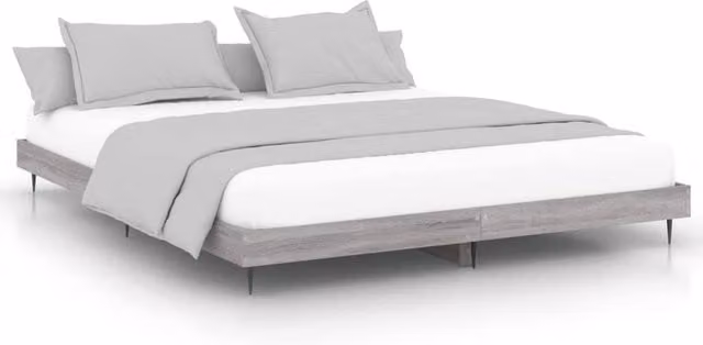 Berkfield Home Grey Sonoma Bed Frame in Engineered Wood, W/D/H: 120 x 200 cm – 1
