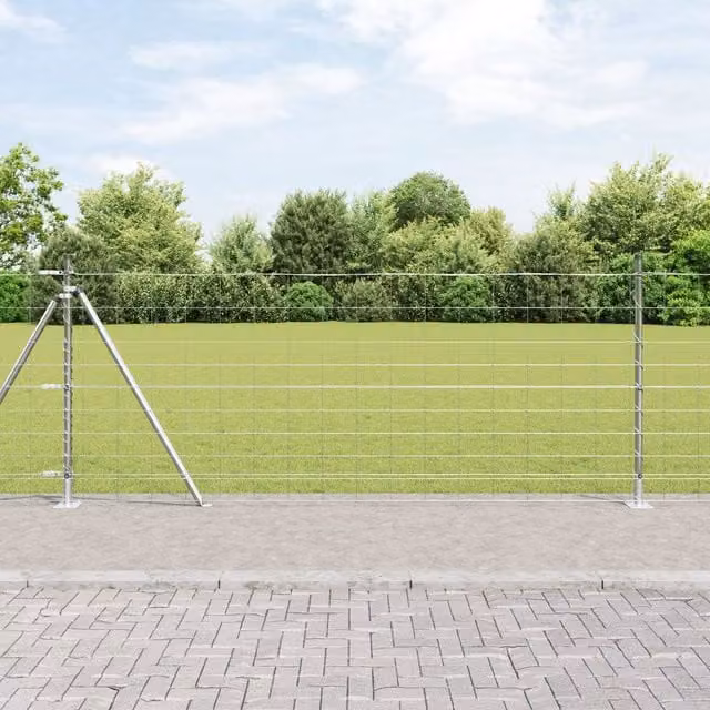 Berkfield Home Field Fence Galvanised Steel in Silver