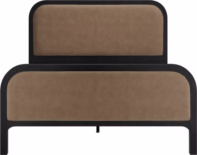 LPD Home Ines Mole Double Bed in Black or Brown Velvet Fabric, W: 140 cm, L: 200 cm