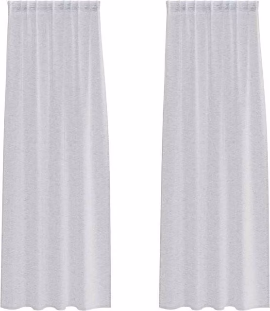 Berkfield Home Polyester Fabric Panel Curtains, 2 Pieces, Light Grey, W: 140 cm, H: 260 cm