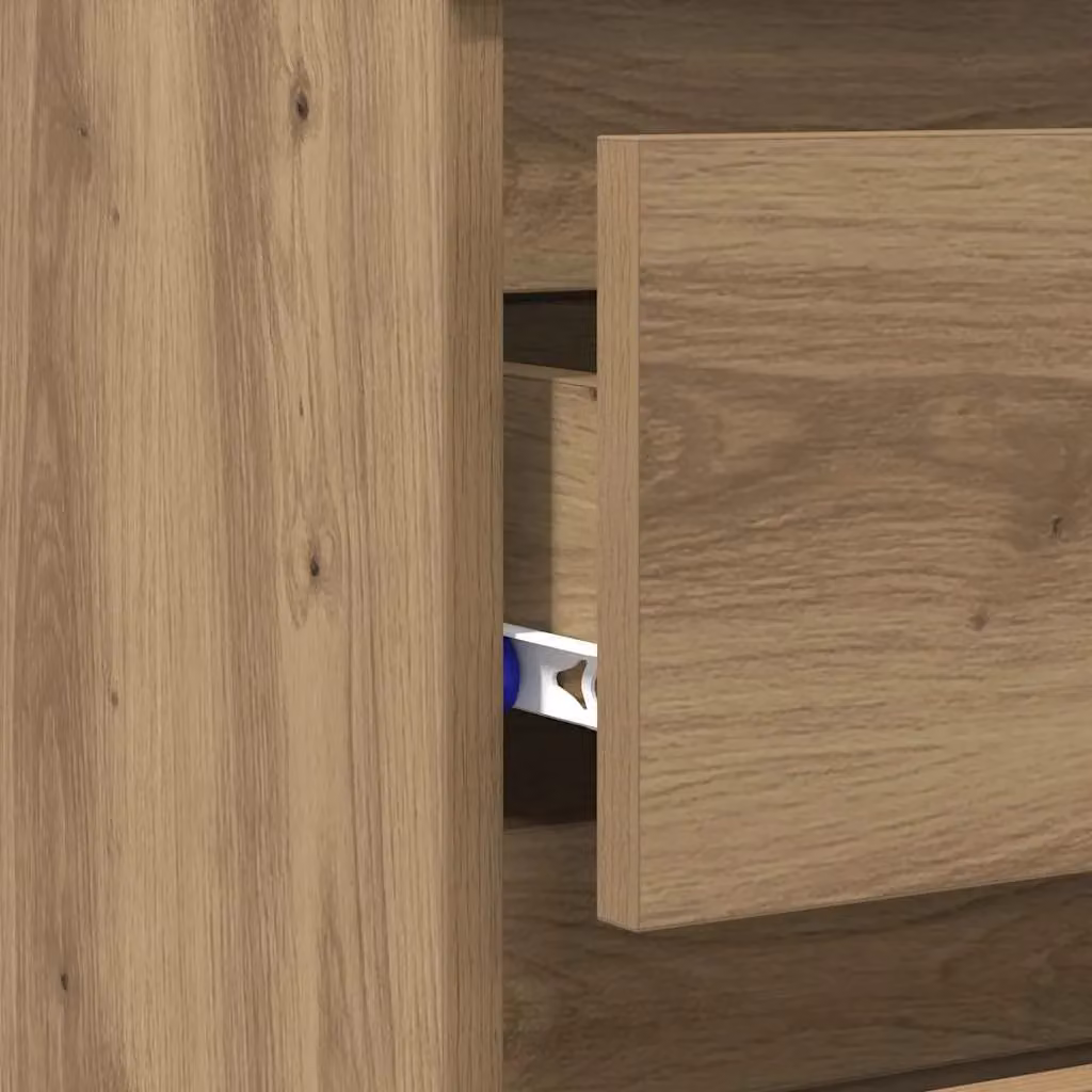 Berkfield Home Artisan Oak Bedside Cabinets, Set of 2, Brown, W/D/H: 40 x 35 x 62.5 cm – 3