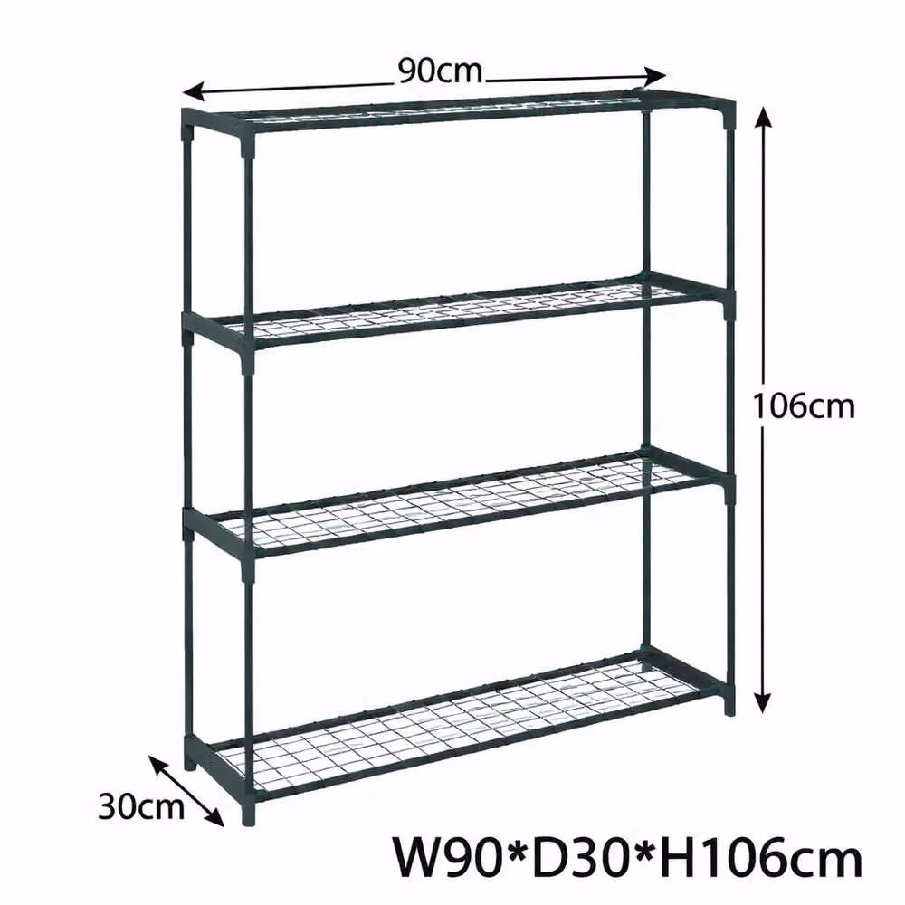 SPETLEK 4 Tier Metal Plant Stand Planter Holder in Green, W/D/H: 90 x 30 x 106 cm – 2