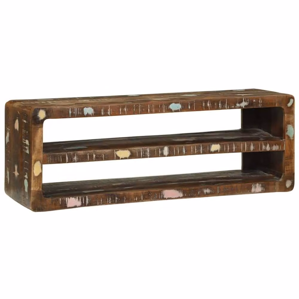 Berkfield Home Rustic Reclaimed Solid Wood TV Cabinet in Brown, W/D/H: 100 x 32 x 36 cm – 2