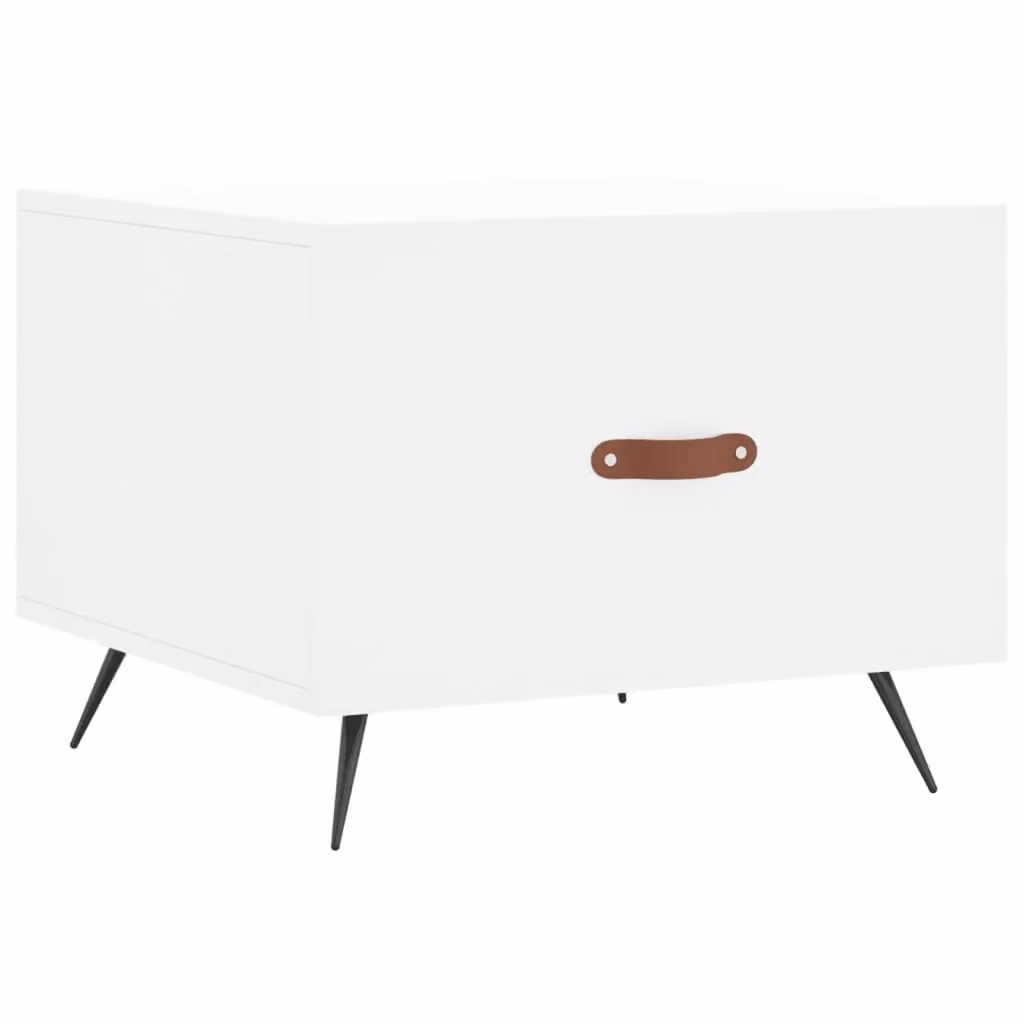 Berkfield Home White Square Coffee Table in Engineered Wood, W/D/H: 50 x 50 x 40 cm – 2