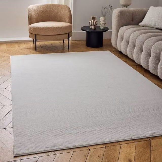 THE RUGS Carmel Striped Area Rug in Ivory and Beige, W: 160 cm, D: 230 cm