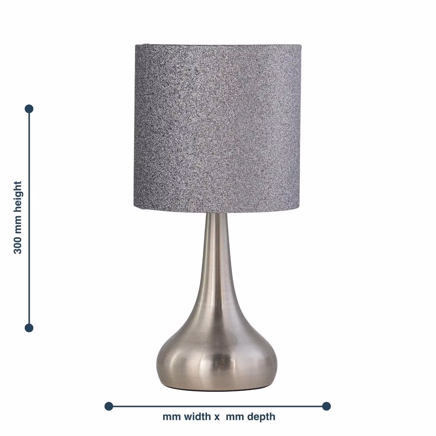 First Choice Lighting Romana Touch Operated Table Lamp in Silver and Brushed Chrome – 4