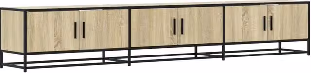 Berkfield Home TV Cabinet in Sonoma Oak and Beige, W/D/H: 240 x 41 x 41 cm