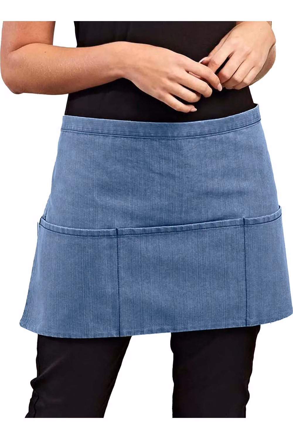 Premier Women's 3 Pocket Poly-Cotton Workwear Apron in Blue – 2