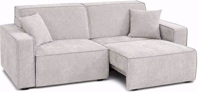 Furnishings For Less UK Huxley Beige 3 Seater Electric Fabric Sofa Bed with Power Extension and Scatter Cushions, W/D/H: 235 x 85 x 108 cm