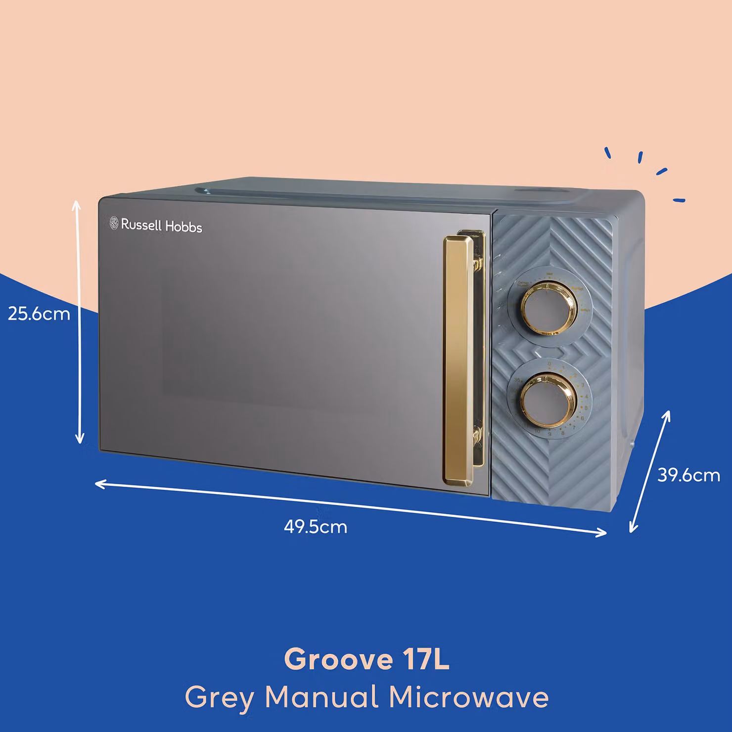 Russell Hobbs Manual Groove Solo Microwave 17 Litres 700W RHMM723 in Grey and Gold – 2