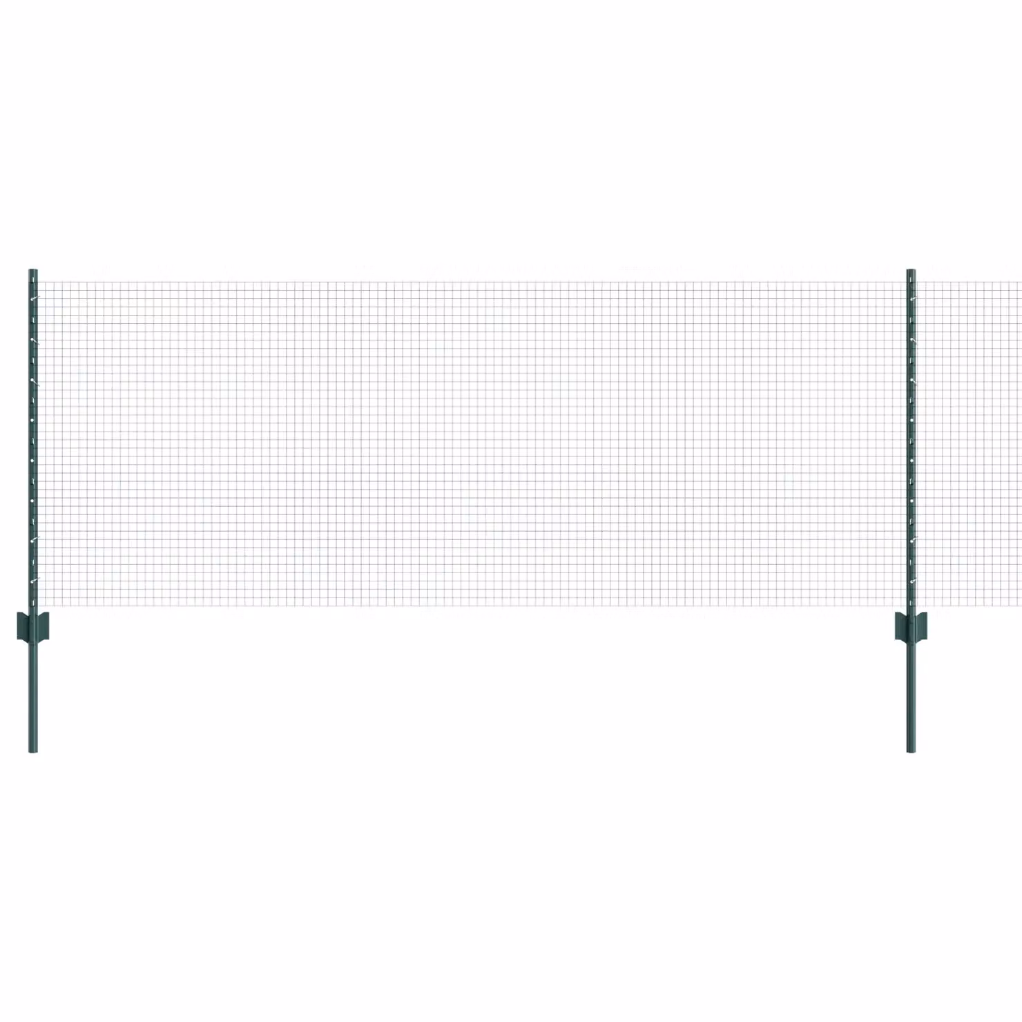 Berkfield Home Green Galvanised Steel Welded Wire Fence with 11 U-Profile In-Ground Posts, W: 25 m, H: 0.8 m – 2