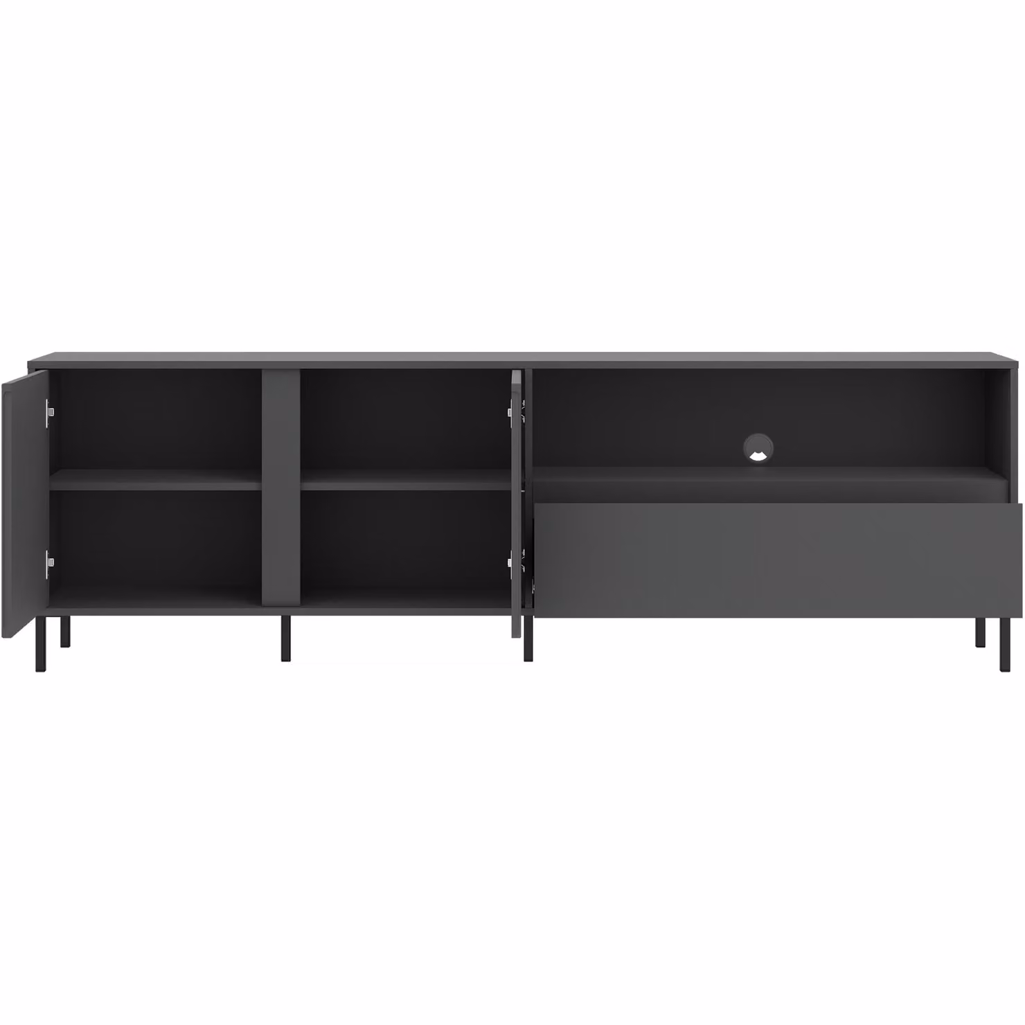 Furniture To Go Avenale TV Cabinet with 2 Doors and 1 Drawer in Anthracite Grey – 2