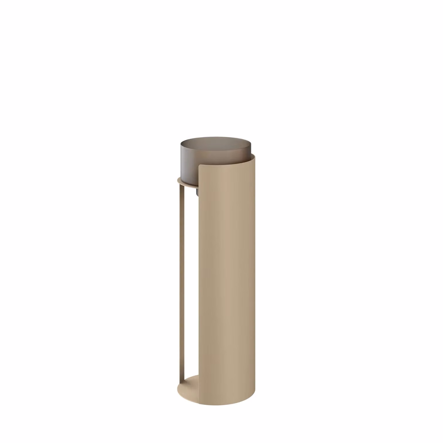 Dome Deco KATLA Hurricane S Beige Metal Tabletop Pillar Candle Holder