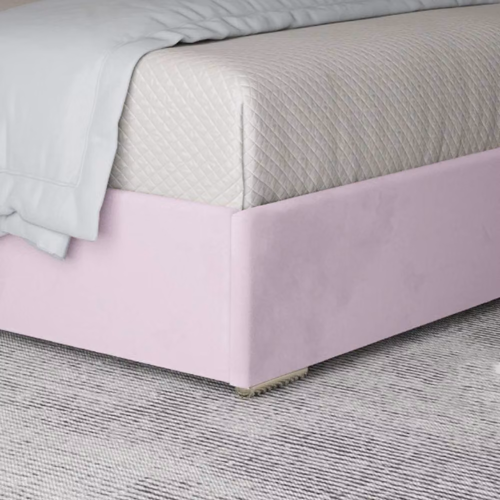 Casani Malton Upholstered Velvet Designer Bed Frame in Pink with Metal Details, W/D/H: 120 x 200 cm – 3