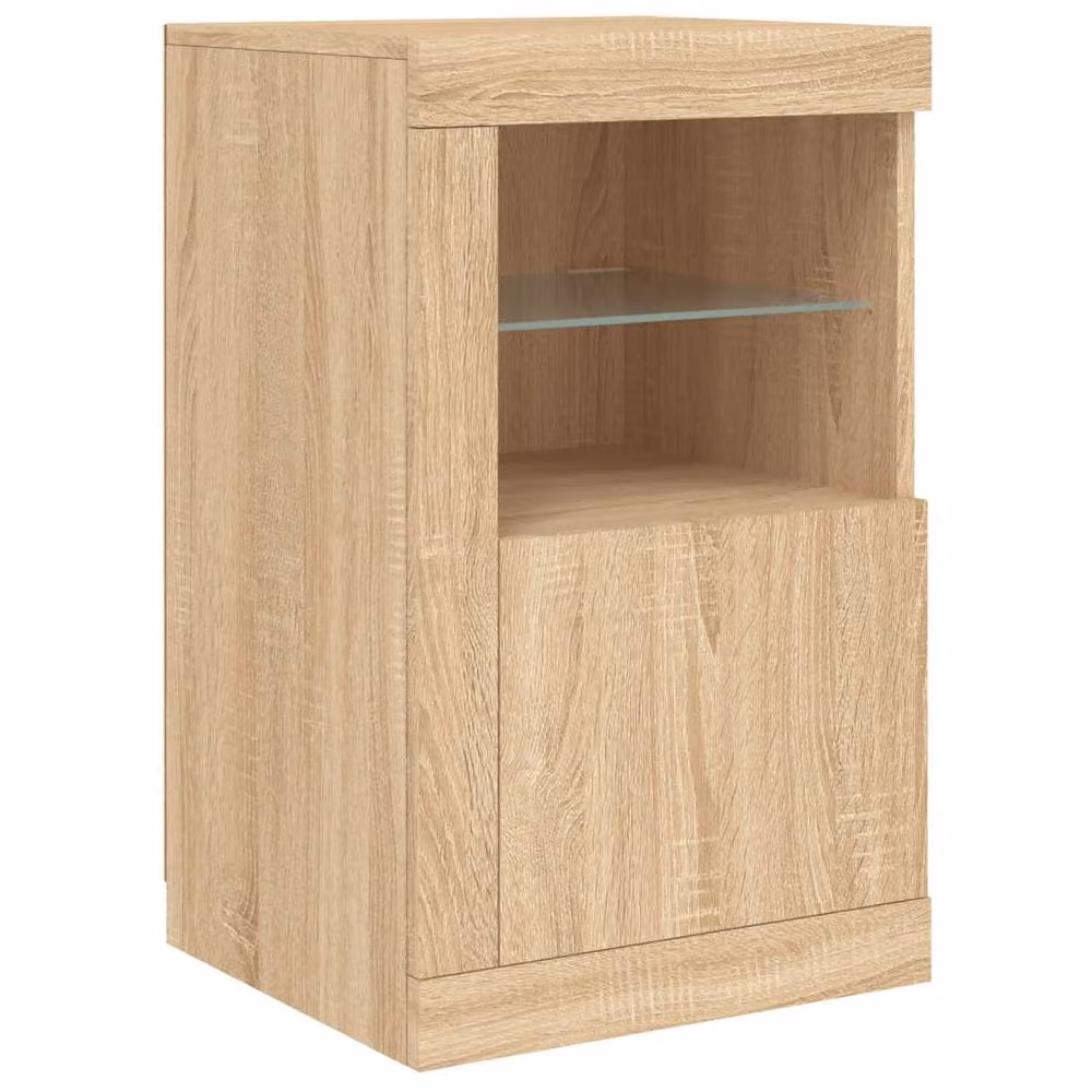 Berkfield Home Sonoma Oak Sideboard with Integrated LED Lights in Light Tan, W/D/H: 163 x 37 x 67 cm – 4