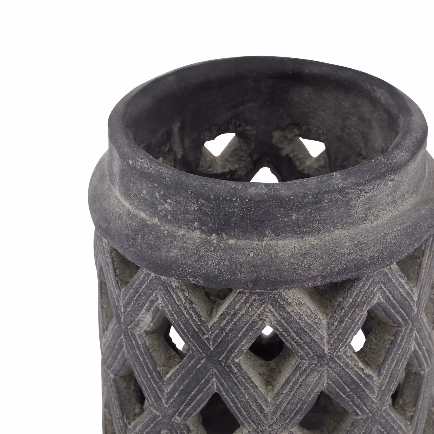 Love Lace Amalfi Grey Large Lattice Ceramic Lantern – 2