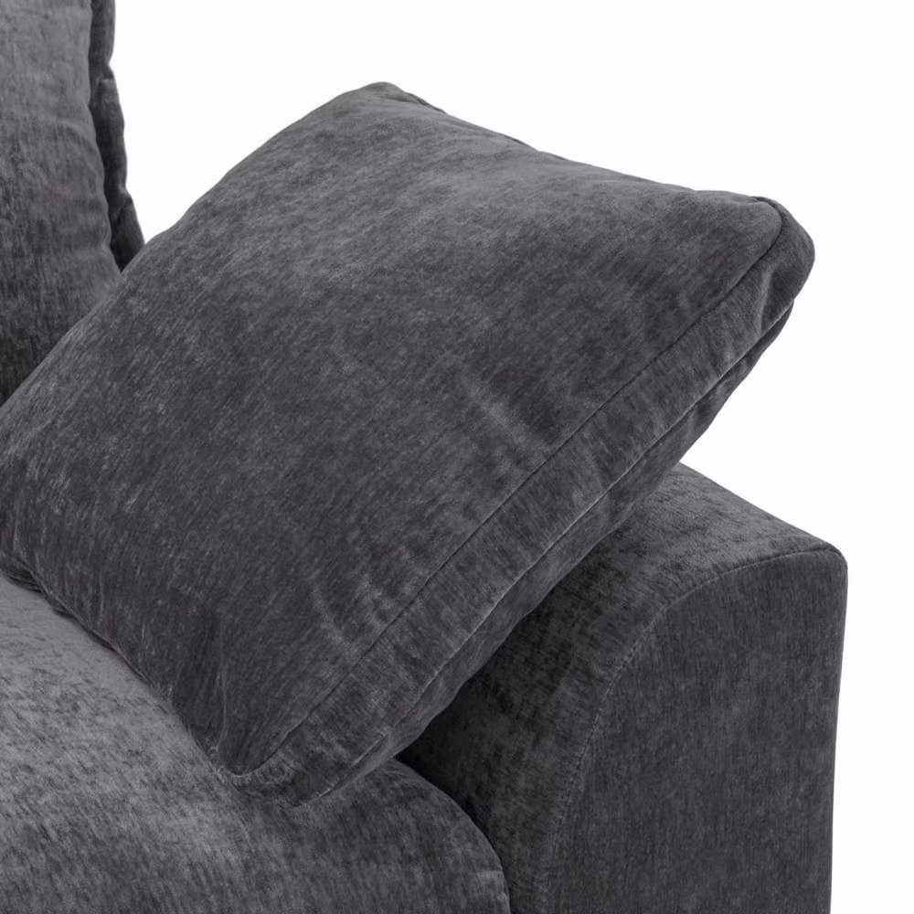 Furnishings For Less UK Colby Grey 5 Seater L Shaped Corner Sofa in Fabric, Left Facing, W/D/H: 210 x 90 x 85 cm – 4
