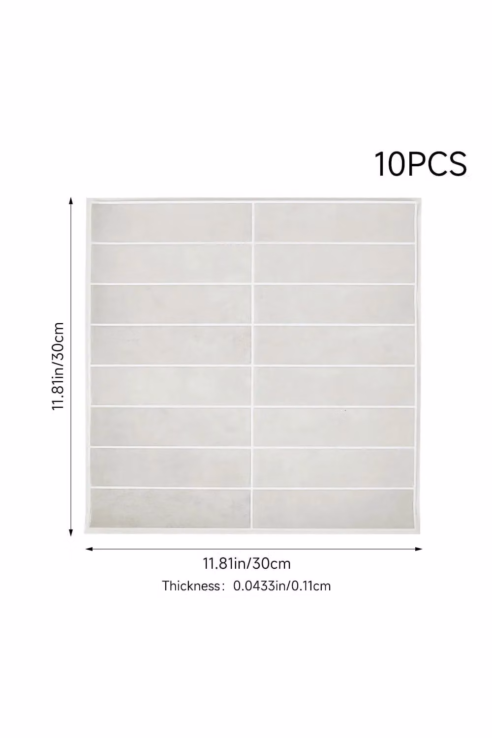 Living and Home 10-Piece 3D Rectangle Straight Pattern Self-Adhesive Wall Tile Stickers in Beige – 2