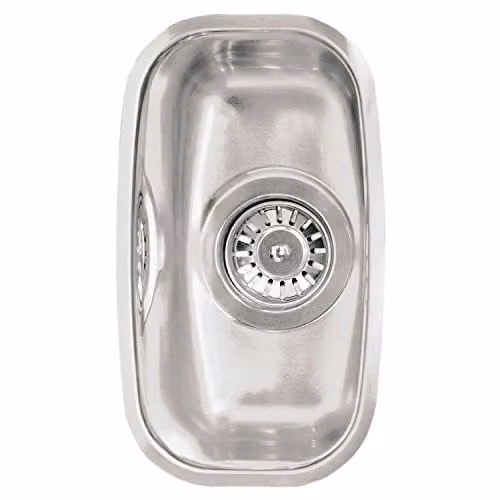Reginox L183016OKG 0.5 Bowl Undermount Integrated Stainless Steel Sink in Silver, W/D/H: 52 x 40 x 18 x 30 cm