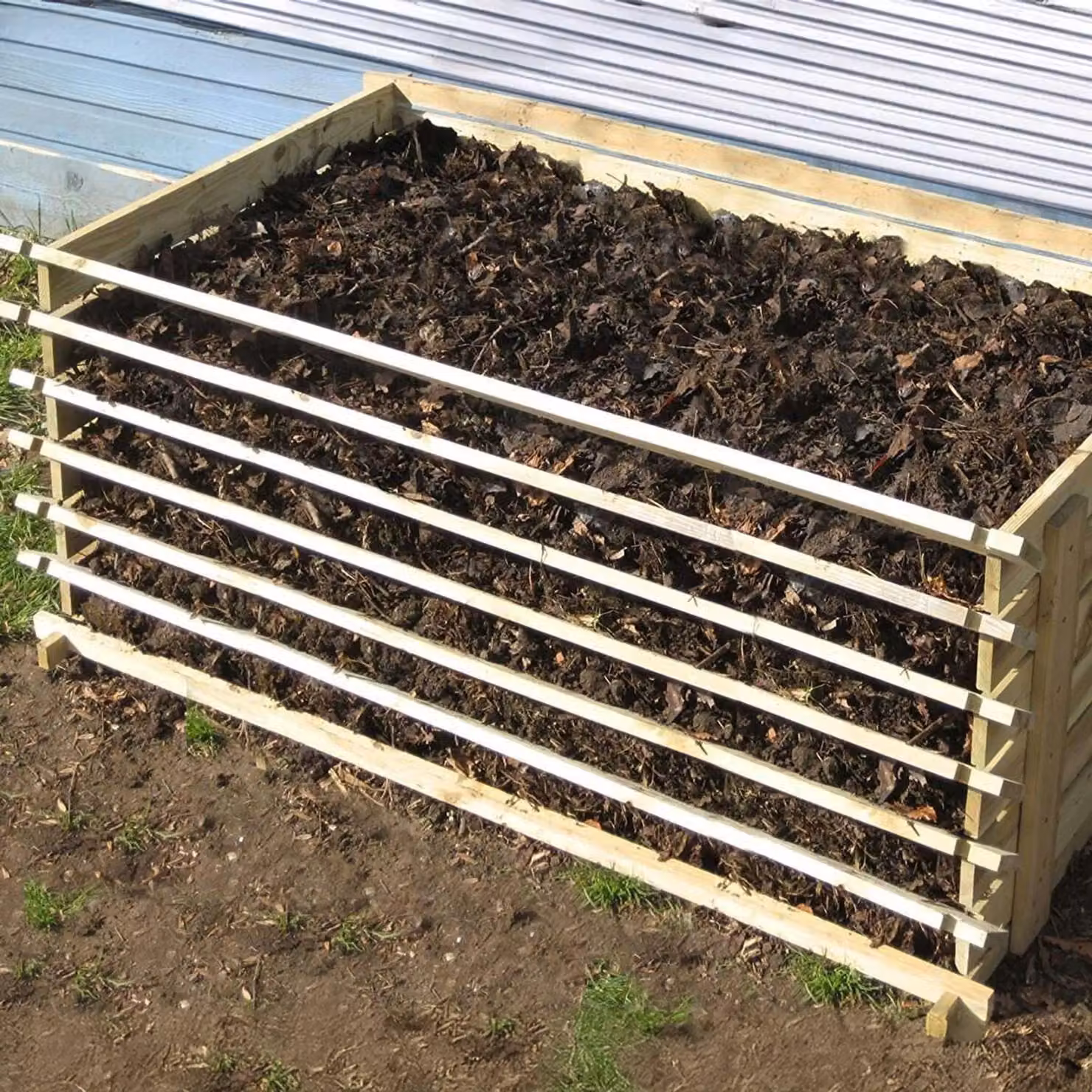 Primrose Outdoor Extra Large Easy Load Wooden Compost Bin in Beige – 2