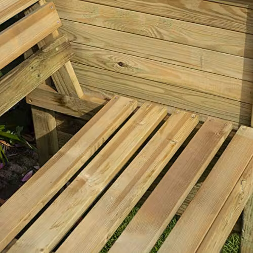 Rowlinsons Modena Garden Arbour in Natural Wood, W: 134 cm, D: 80 cm, H: 199 cm – 5