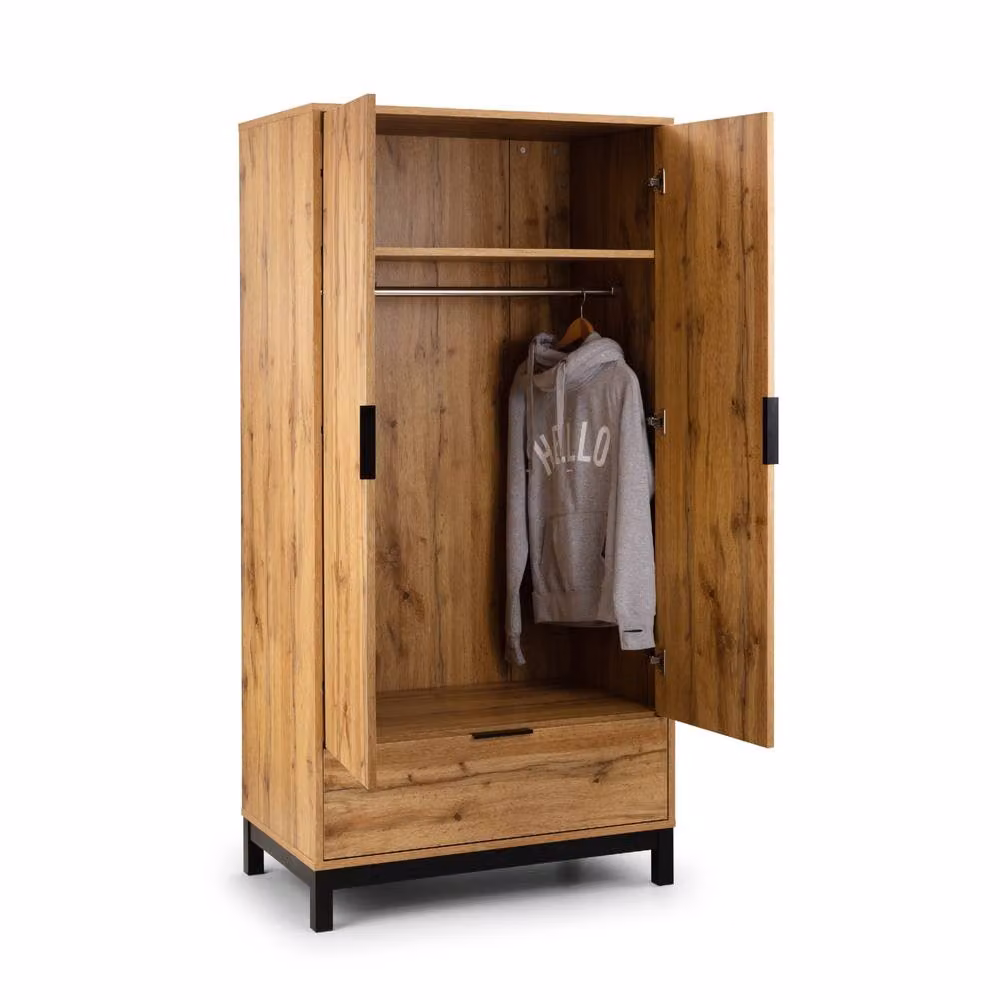 Cheshire Premium Kora 2 Door and 1 Drawer Wardrobe in Light Oak – 2