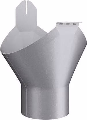Lindab Silver Metallic Half Round Galvanised Steel Gutter Outlet 150mm