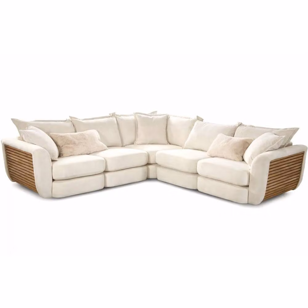 Snug Furniture Birmingham Ltd Atelier 2C2 Large L-Shape Corner Sofa Set in Cream Fabric – 2