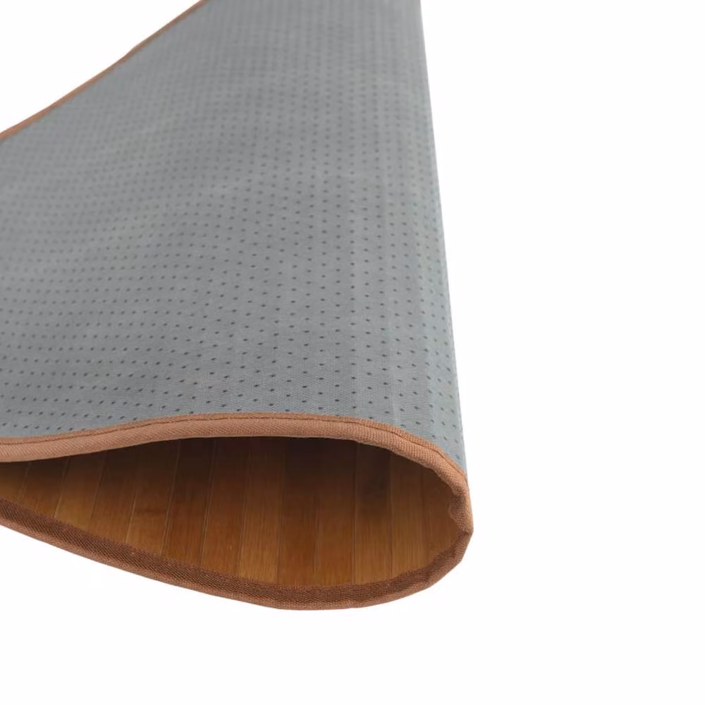 Berkfield Home Round Bamboo Rug in Brown, Diameter: 80 cm – 3