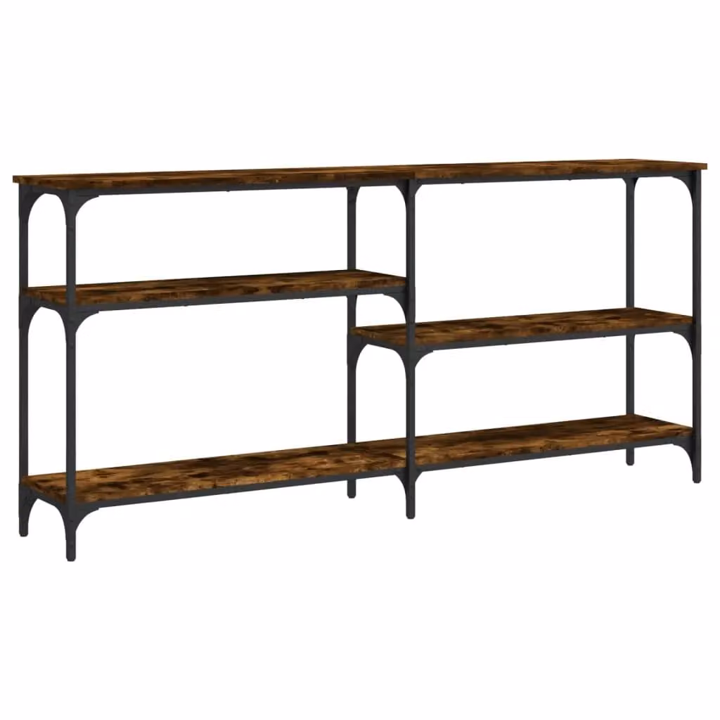 Berkfield Home Smoked Oak Console Table in Brown, W/D/H: 160 x 29 x 75 cm – 2