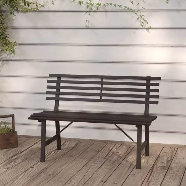Berkfield Home Modern Metal Garden Bench in Black, Width: 110 cm – 1