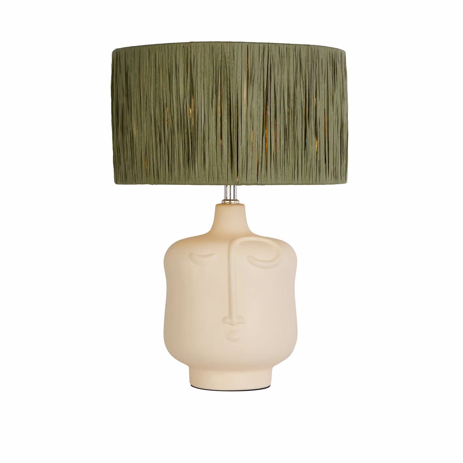 Lighting Collection Face Ceramic Table Lamp in White – 2