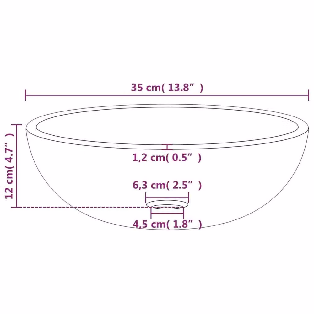 Berkfield Home Gold Tempered Glass Basin W: 35 cm, D: 12 cm, H: 12 cm – 2