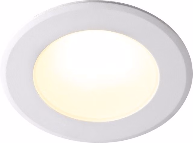 Nordlux Birla Round Recessed LED Downlight in White Plastic with Warm White 3000k Light