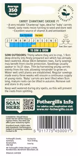 Mr Fothergill's Oh Sow Simple Orange Baby Carrot Vegetable Seeds – 2