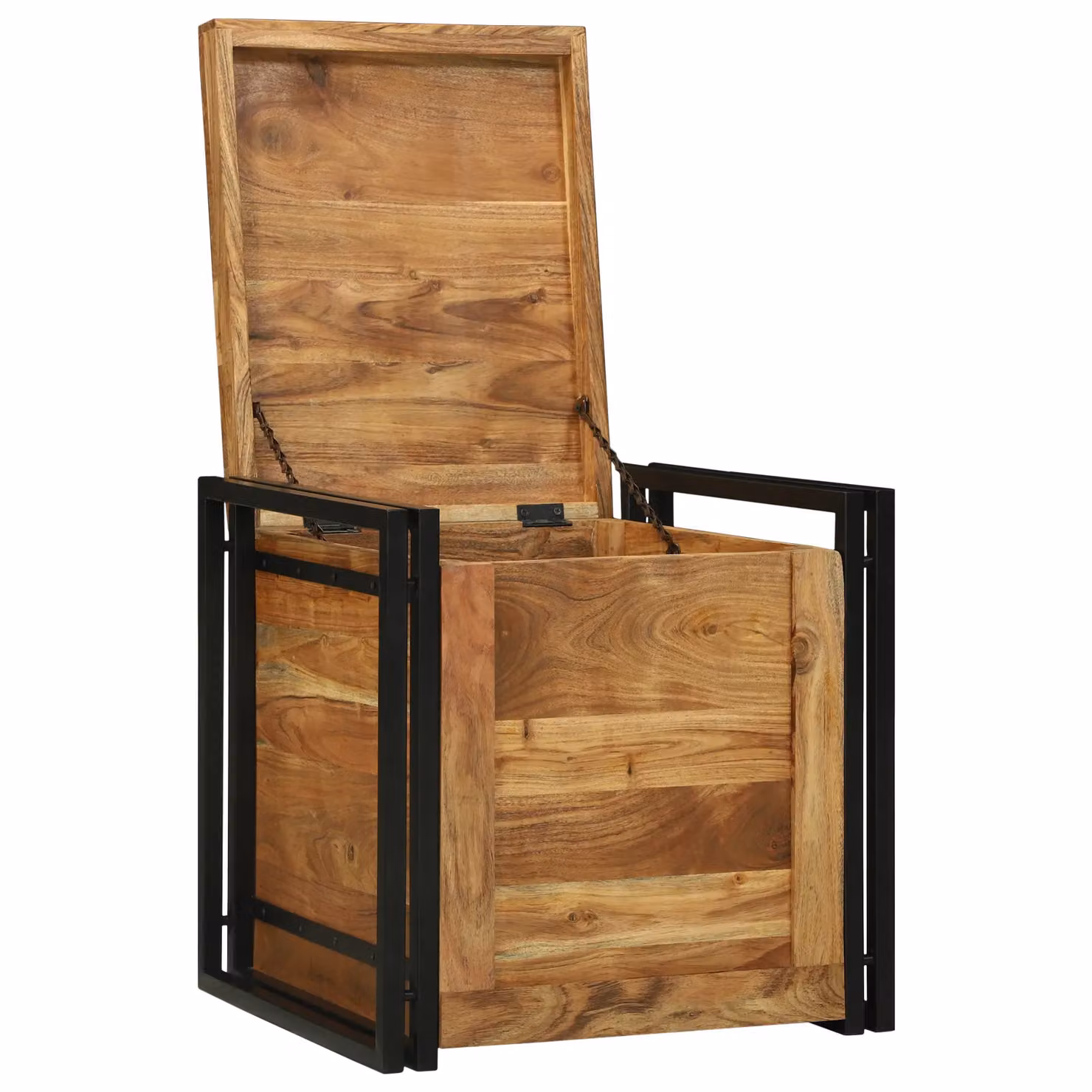 Berkfield Brown Solid Acacia Wood Storage Box W/D/H: 50 x 50 x 50 cm – 2