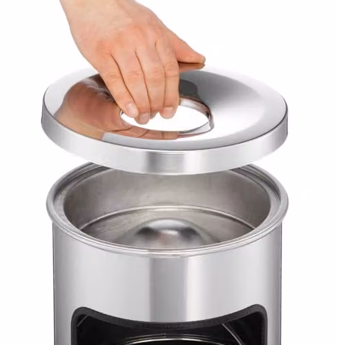 Durable Metal Round Waste Bin with Flip Lid Ashtray Top in Anthracite Grey, 17 Litre Bin Capacity and 2 Litre Ashtray Capacity – 4