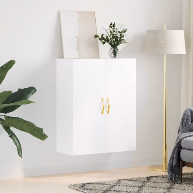Berkfield Home Wall Mounted Cabinet in White, W/D/H: 69.5 x 34 x 90 cm – 1