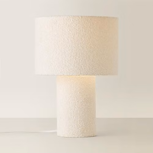 ValueLights Modern Beige Fabric Table Lamp with Cylinder Shade