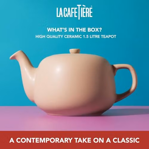 La Cafetiere Ceramic Stoneware Teapot in Beige, 1.5 Litres – 2