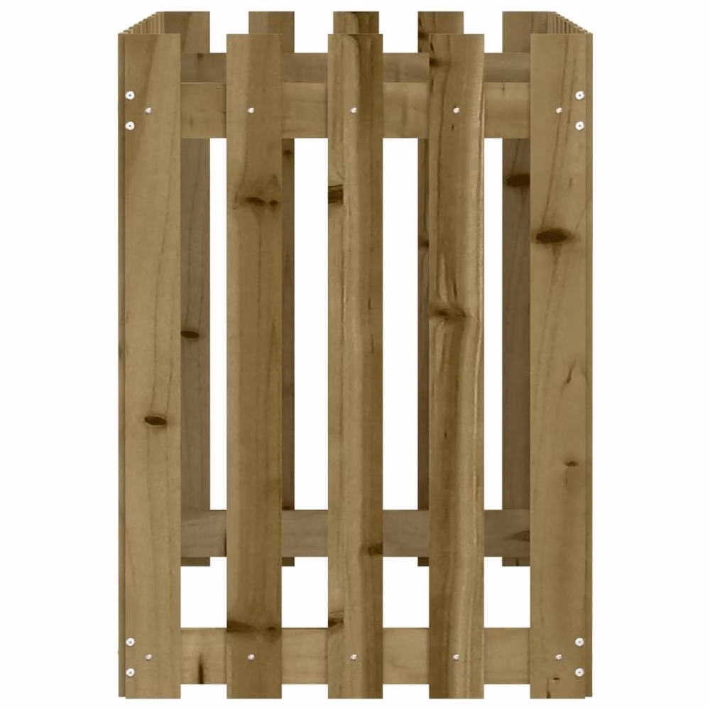 Berkfield Home Garden Raised Bed with Fence Design in Brown Impregnated Pine Wood, W/D/H: 100 x 50 x 70 cm – 3