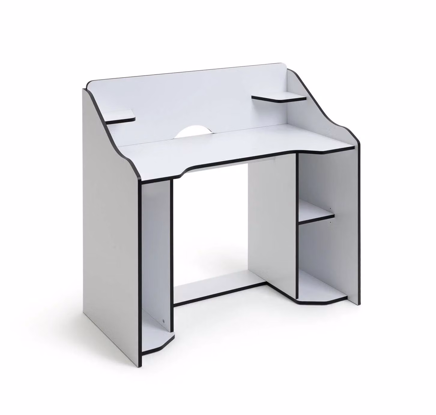 Ultimate Controller Gaming Desk in Black and White with Ergonomic Design W/D/H: 104 x 52 x 76.4 cm